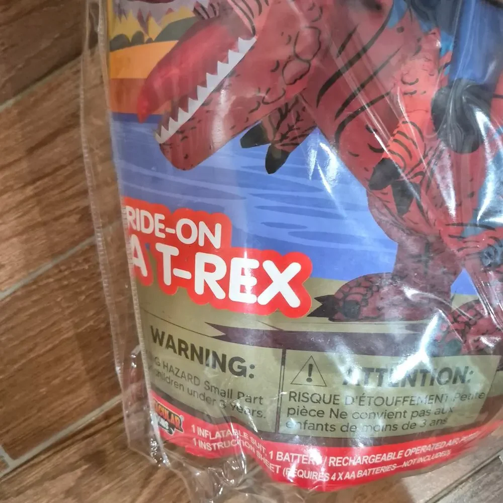 Halloween Costume Inflatable Dinosaur Costume Kids Riding T Rex Air Blow 7-10 YR
